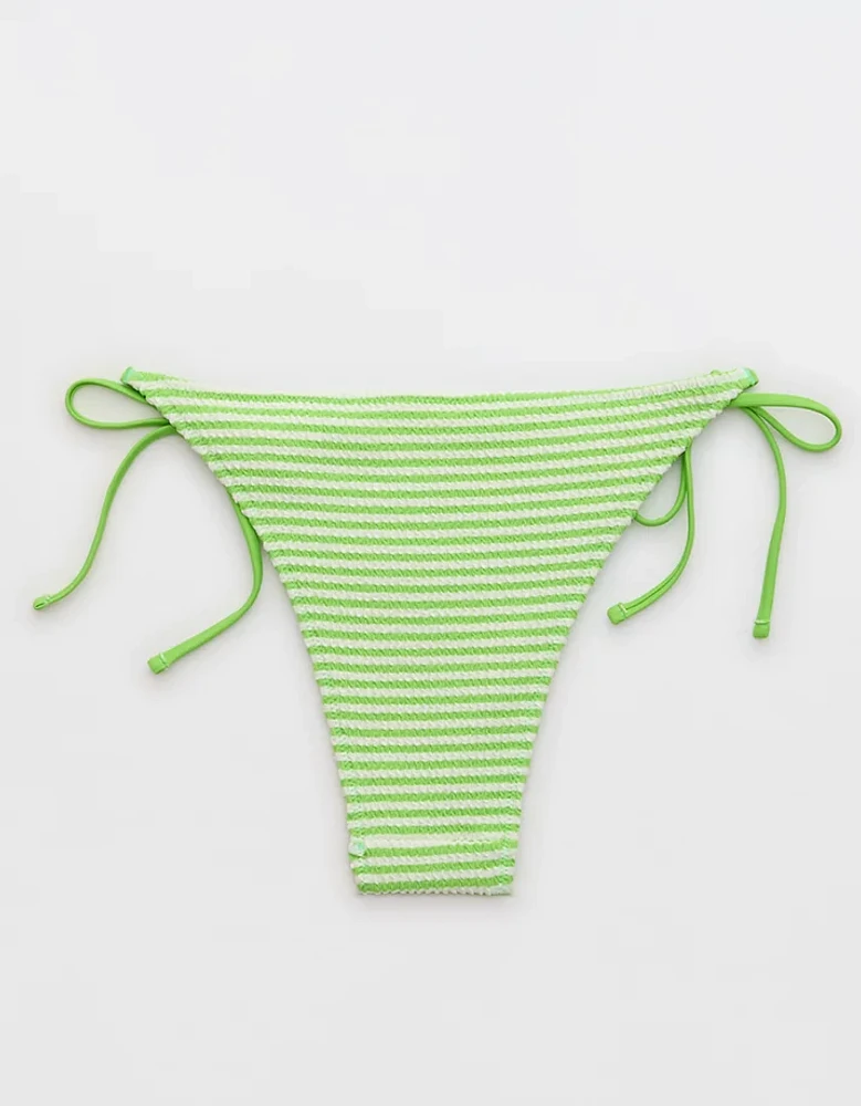 Aerie Crinkle Stripe Cheekiest Tie Bikini Bottom