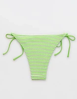 Aerie Crinkle Stripe Cheekiest Tie Bikini Bottom