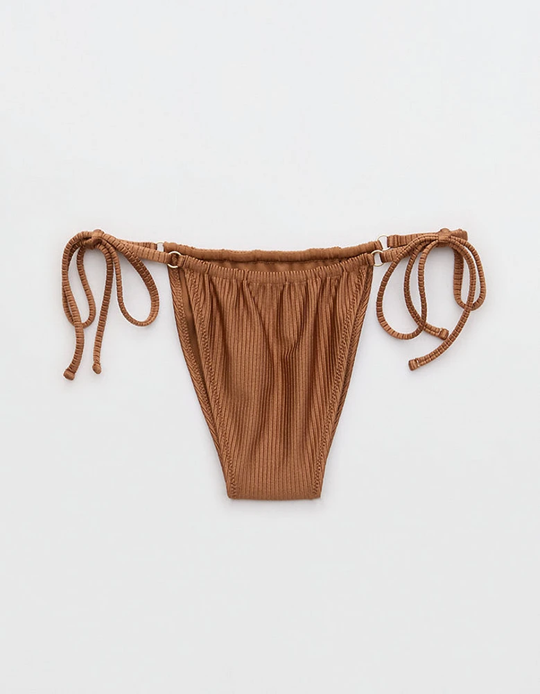 Aerie Shine Rib Cheekiest Strappy Bikini Bottom