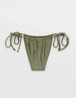 Aerie Shine Rib Cheekiest Strappy Bikini Bottom