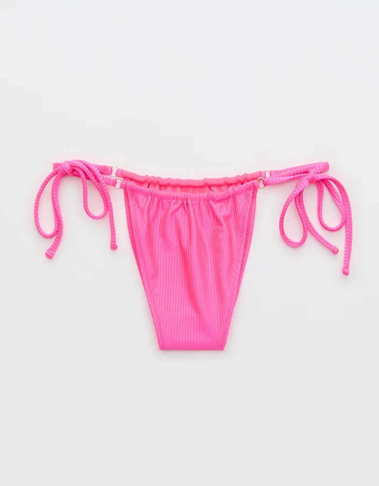 Aerie Shine Rib Cheekiest Strappy Bikini Bottom