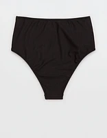 Aerie Shine Rib High Waisted Cheeky Bikini Bottom