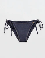 AE x Aerie Match Made Denim Cheekiest Tie Bikini Bottom