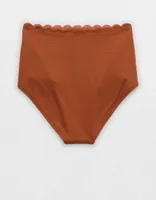 Aerie Waffle Scalloped High Waisted Bikini Bottom