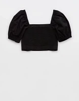 Aerie Puff Sleeve Square Neck Top