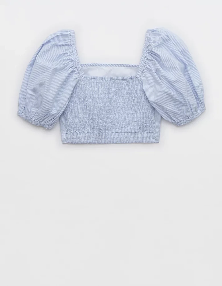 Aerie Puff Sleeve Square Neck Top