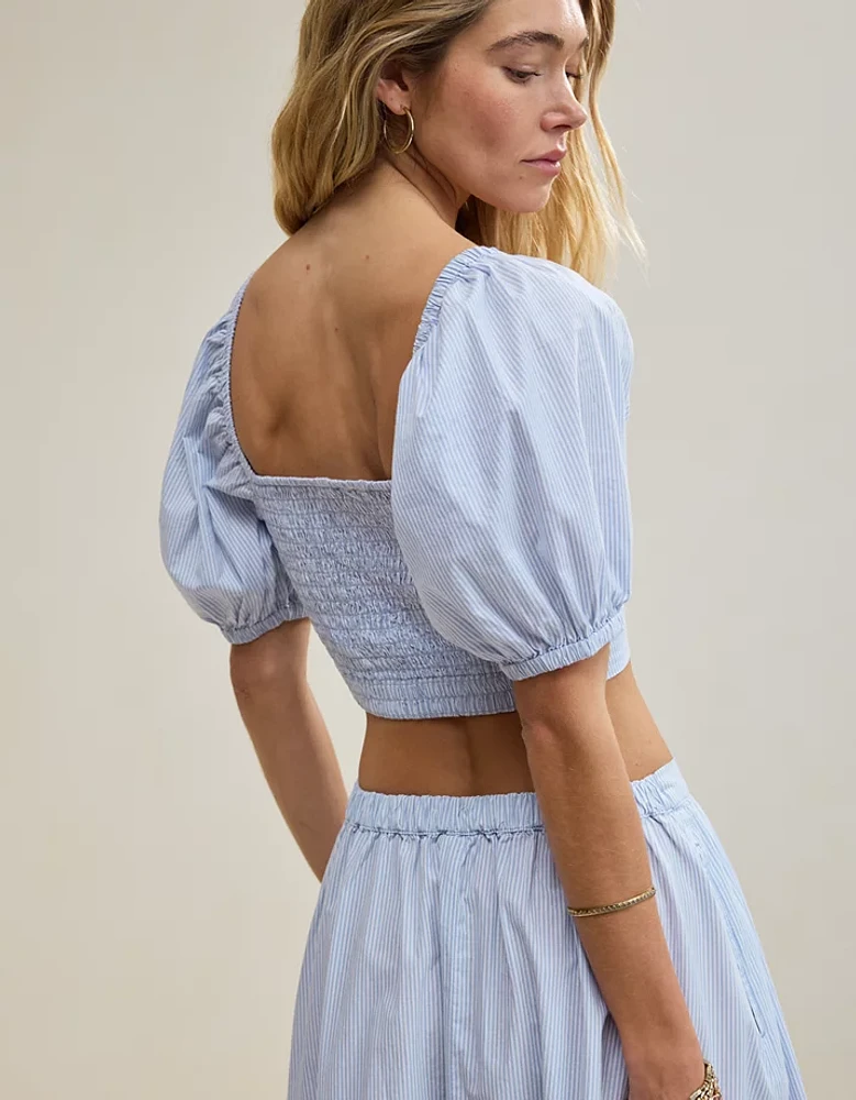 Aerie Puff Sleeve Square Neck Top