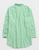 Aerie Pool-To-Party Linen Blend Cover Up Shirt