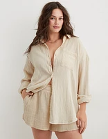 Aerie Gauzy Coverup Shirt