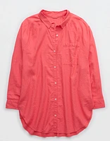 Aerie Linen Blend Coverup Shirt