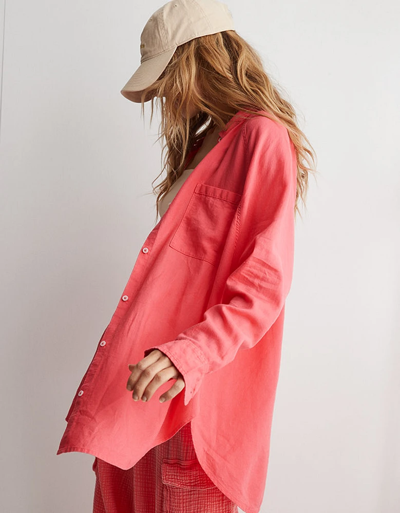 Aerie Linen Blend Coverup Shirt