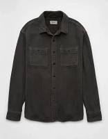 AE Textured Solid Flannel Shirt