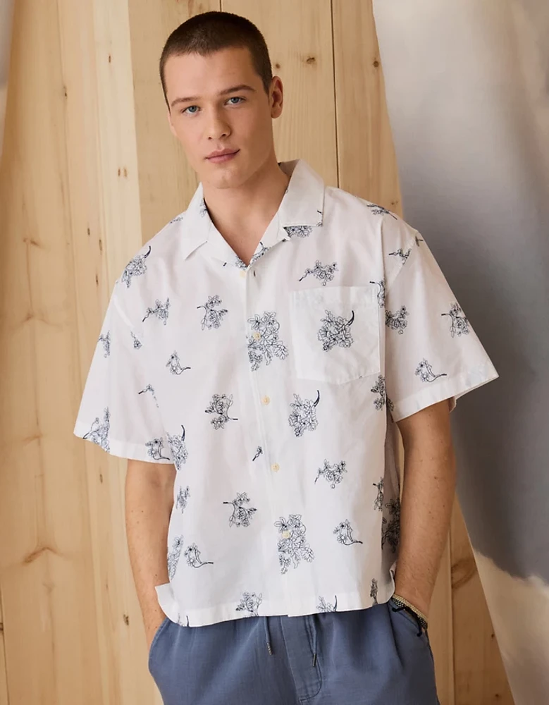 AE Poolside Floral Button-Up Shirt