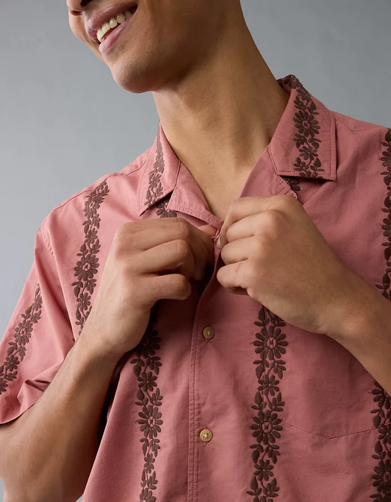 AE Poolside Printed Button-Up Shirt