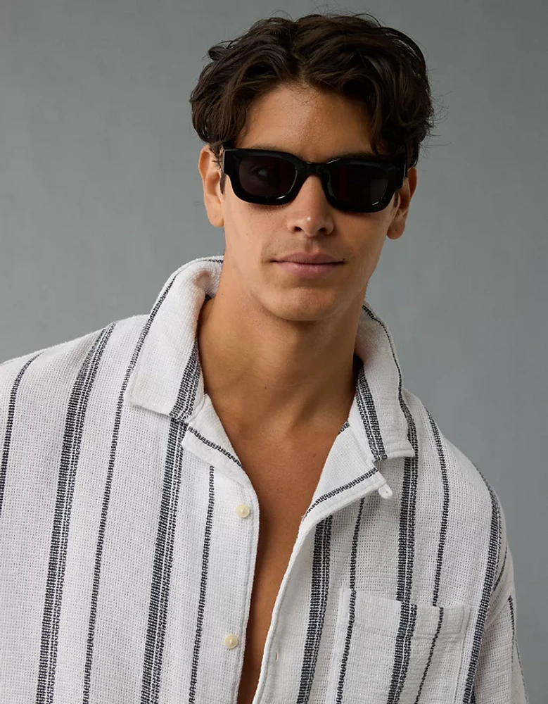 Chemise boutonnée rayée bord de la piscine AE