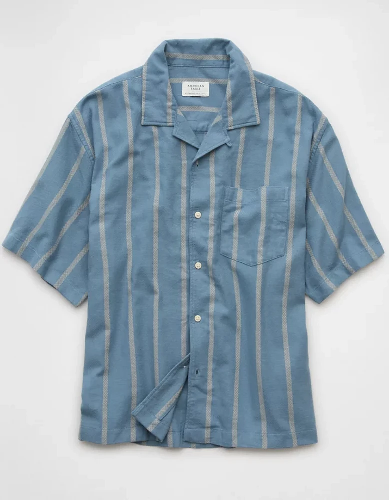 AE Poolside Striped Button-Up Shirt