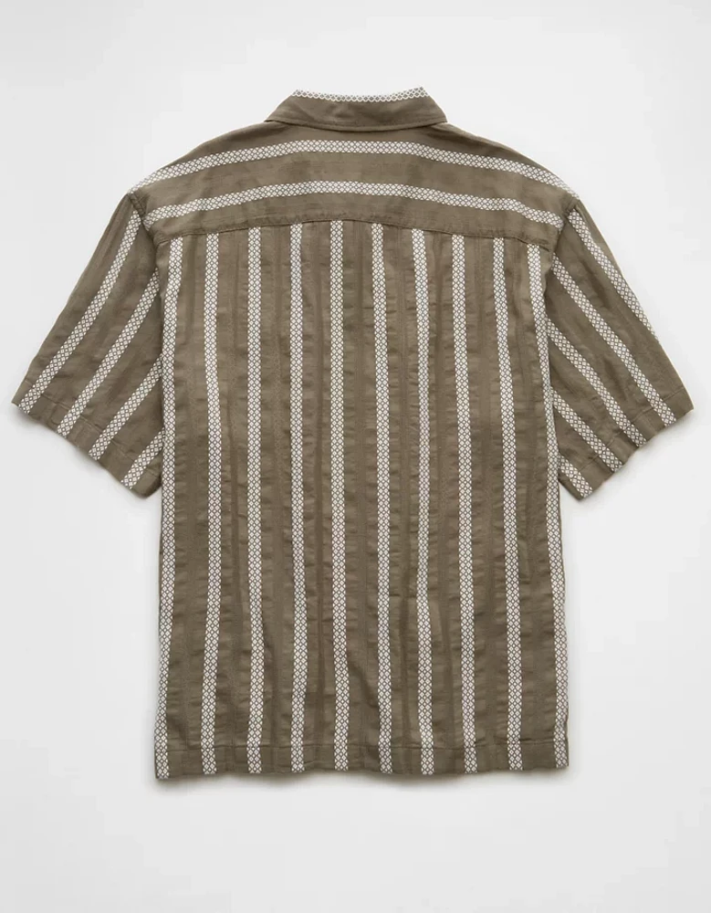AE Poolside Striped Button-Up Shirt