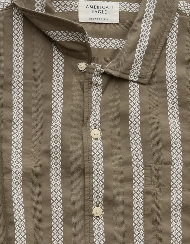 AE Poolside Striped Button-Up Shirt