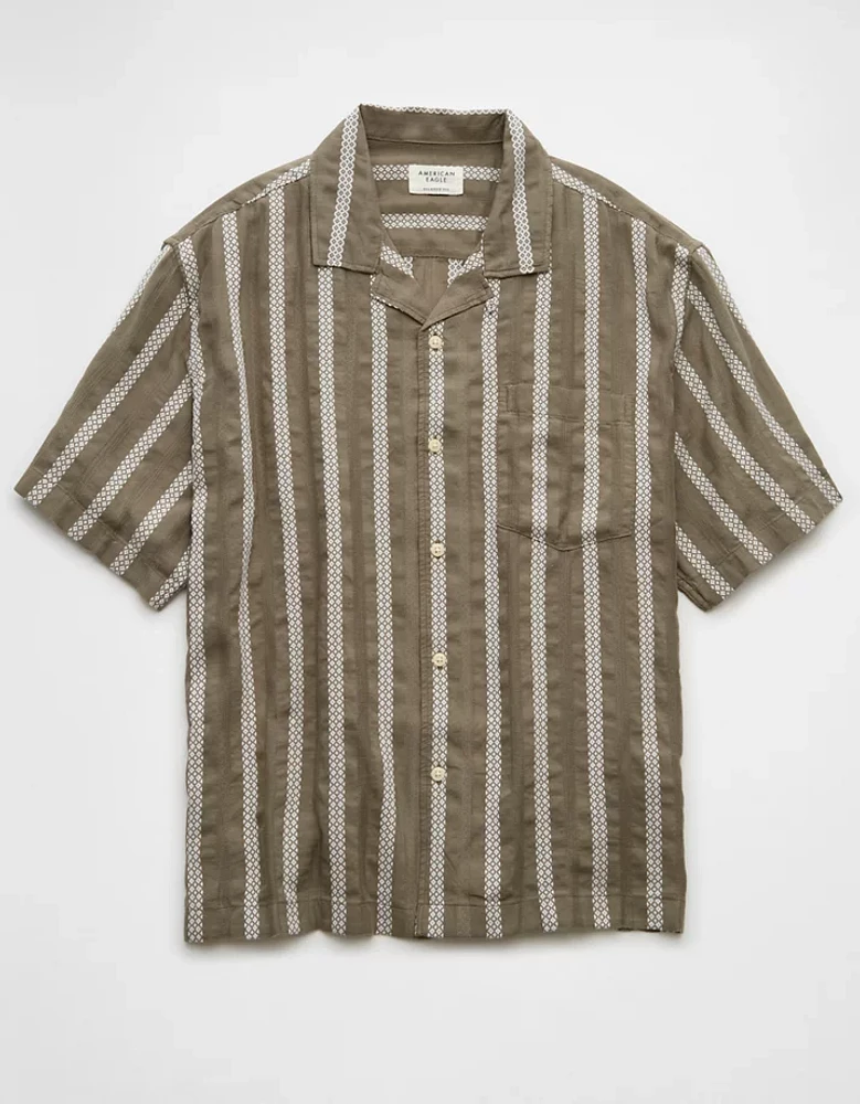 AE Poolside Striped Button-Up Shirt