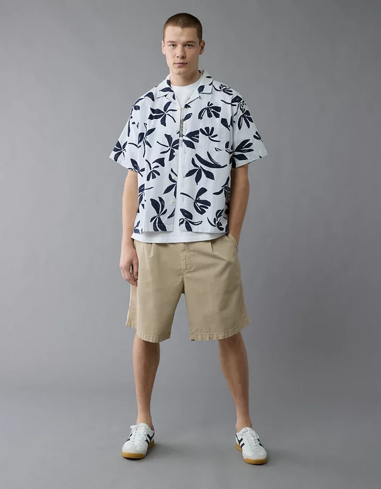 Chemise à motif floral bord de la piscine AE
