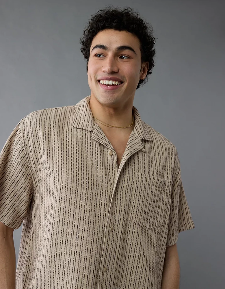 Chemise boutonnée rayée bord de la piscine AE