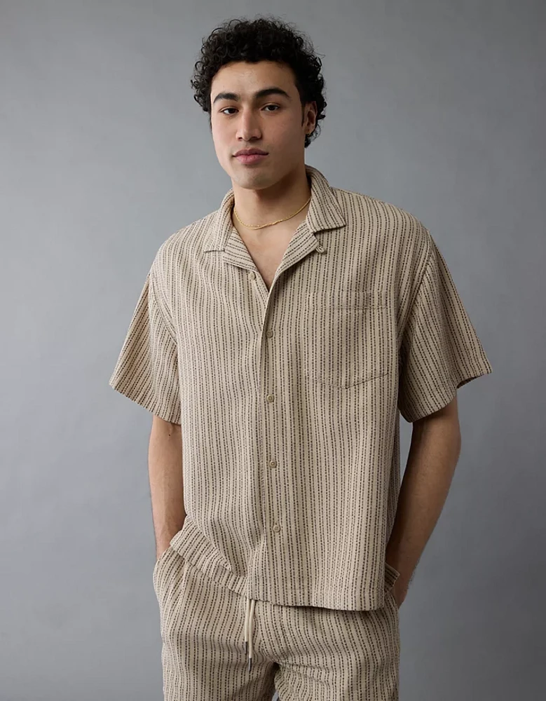 Chemise boutonnée rayée bord de la piscine AE