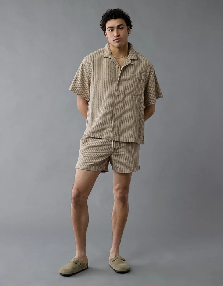 Chemise boutonnée rayée bord de la piscine AE