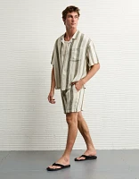 Chemise rayée boutonnée en mélange de lin Bord la piscine AE