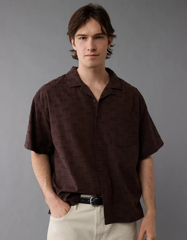 Chemise à damier texturé bord de la piscine AE
