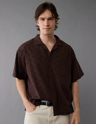 Chemise à damier texturé bord de la piscine AE
