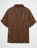 Chemise brodée en mélange de lin bord la piscine AE