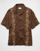 Chemise brodée en mélange de lin bord la piscine AE