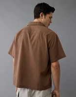 Chemise brodée en mélange de lin bord la piscine AE