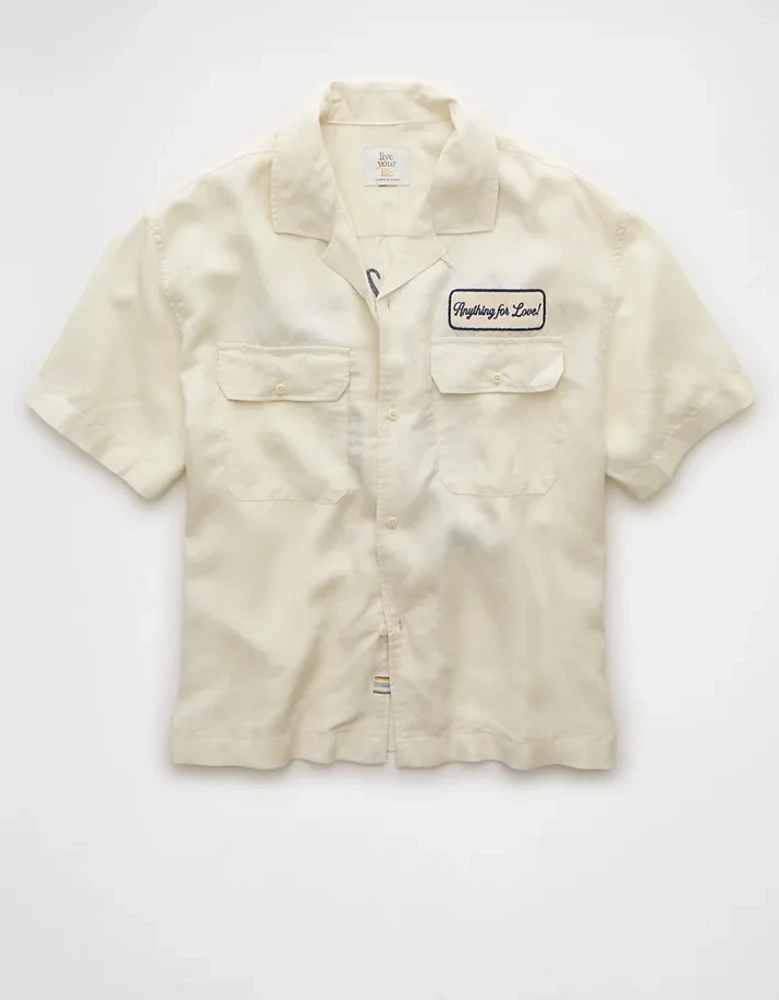 Chemise brodée bord de la piscine fierté AE