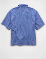 Chemise rayée brodée bord de la piscine fierté AE