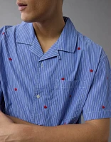 Chemise rayée brodée bord de la piscine fierté AE
