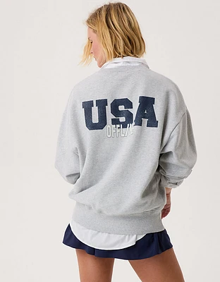 OFFLINE By Aerie Throw-Back Oversized Fleece Crew