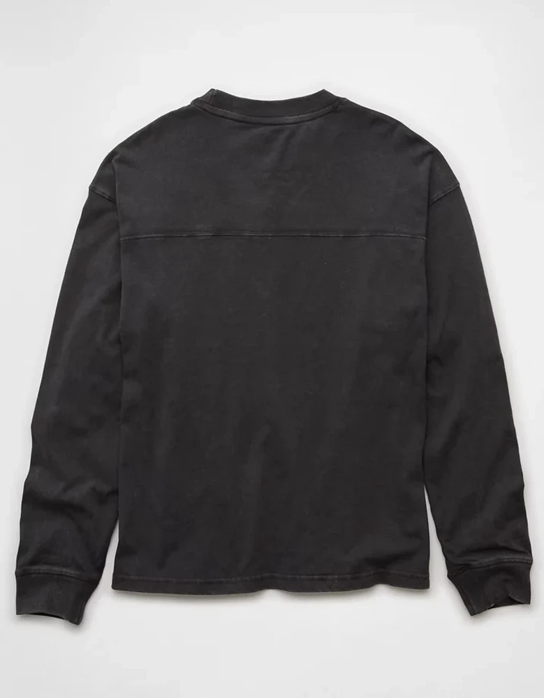 AE Long-Sleeve Boxy Sueded Jersey T-Shirt