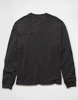 AE Long-Sleeve Boxy Sueded Jersey T-Shirt