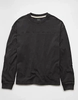 AE Long-Sleeve Boxy Sueded Jersey T-Shirt