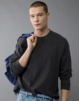 AE Long-Sleeve Boxy Sueded Jersey T-Shirt