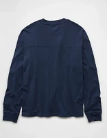 AE Long-Sleeve Boxy Sueded Jersey T-Shirt