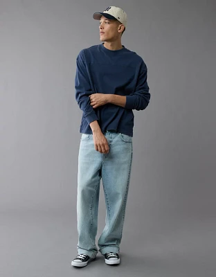 AE Long-Sleeve Boxy Sueded Jersey T-Shirt