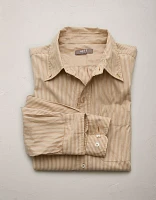 AE77 Premium Relaxed Striped Poplin Button-Up Shirt