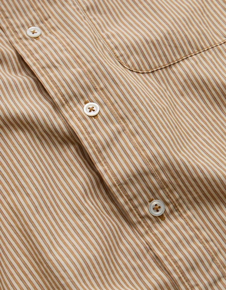 AE77 Premium Relaxed Striped Poplin Button-Up Shirt