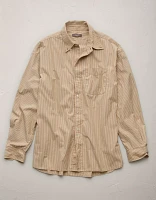 AE77 Premium Relaxed Striped Poplin Button-Up Shirt