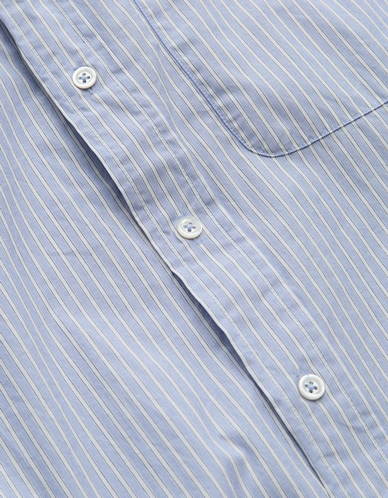 AE77 Premium Relaxed Striped Poplin Button-Up Shirt