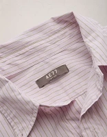 Chemise à col boutonné rayures décontractée en popeline haut de gamme AE77