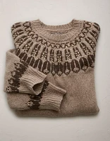 AE77 Premium Wool Fair Isle Sweater