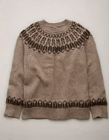 AE77 Premium Wool Fair Isle Sweater